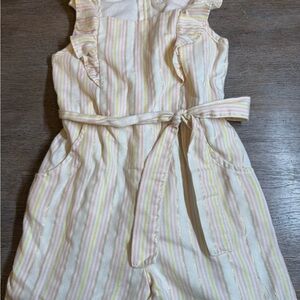 Striped Kids Jumpsuit with Belt